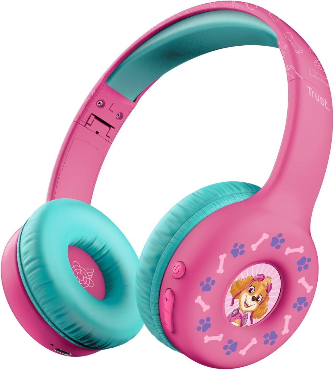 Thijox - Draadloze Bluetooth Hoofdtelefoon voor Kinderen 4-10 Jaar, Volumebegrenzing 85dB, Opvouwbare On Ear Koptelefoon met Microfoon en Stickers, Ro