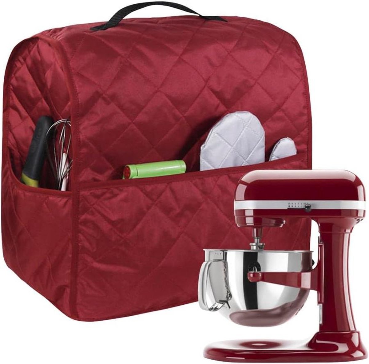 Keukenmixerhoes - Apparaatbeschermer - Keuken Organizer - Water- en Stofdicht - 4.5-5 Liter - Wijnrood