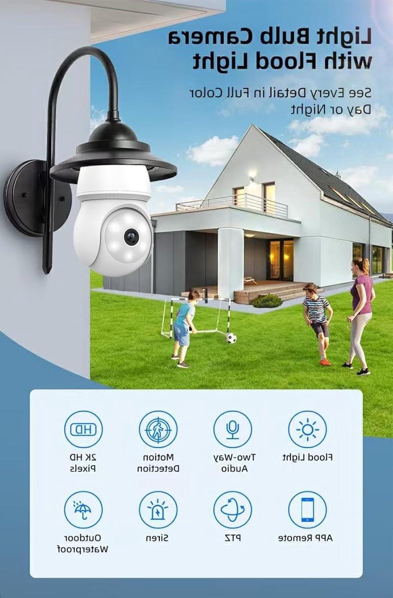 Beveiligingscamera - WIFI Camera - Thuisbewaking - 360 Graden PTZ - 1080P HD - Wit