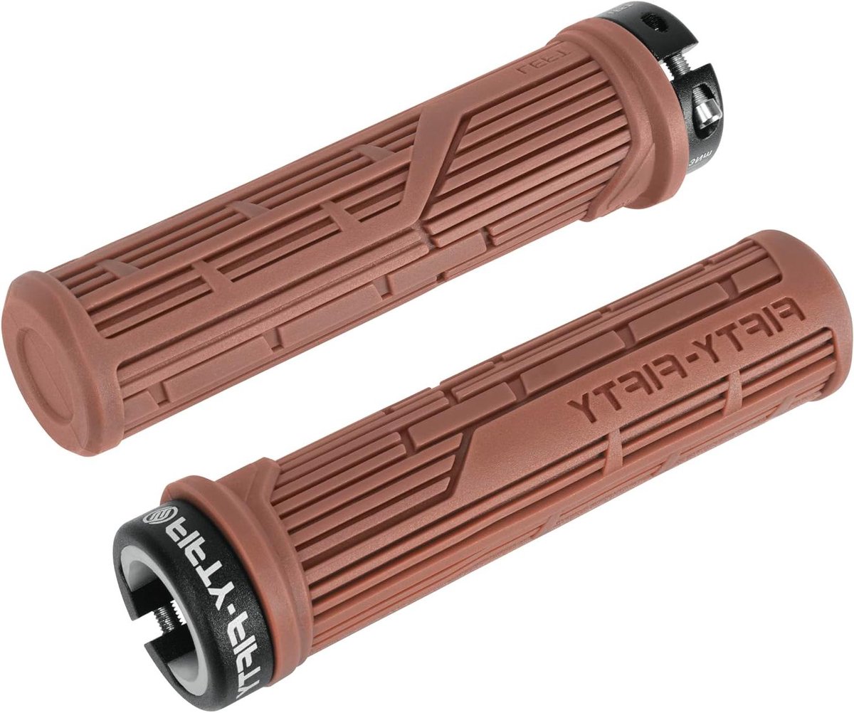 Fietshandgrepen - Stuurgrepen Mountainbike - Comfortabel Fietsen - Enkele Lock-on Klem - 137mm Lengte - Bruin