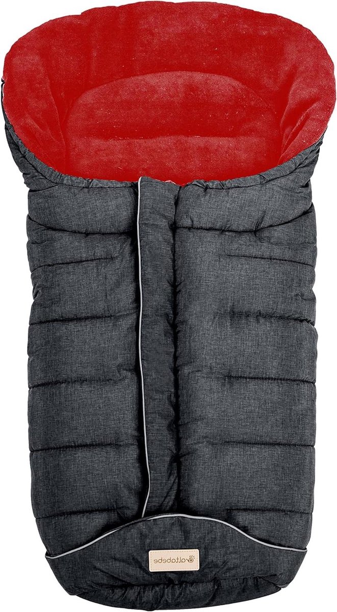 Wintervoetenzak - Baby deken - Wandelen buiten - 3M Thinsulate vulling - 95 x 45 cm - Donkergrijs rood