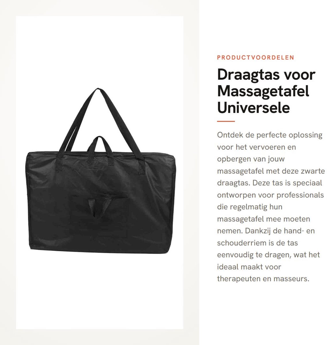 Inovra- Massagetafel Draagtas Ergonomisch - Universele Schoudertas - Robuust Canvas - Ruimtebesparend - Professionele Draagtas - Comfortabel Gebruik