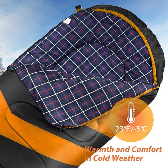 Thijox - 1,6 kg Winter All 4 Seasons Flanellen Slaapzak - 210T Polyester - Huidvriendelijk & Waterbestendig - Ideaal voor Camping, Outdoor Activiteite van Thijox — afbeelding 2