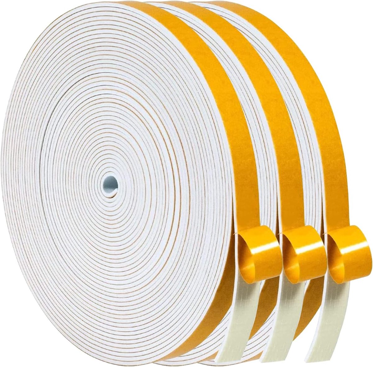 SnelShoppen - Zelfklevende I-Profiel Tochtstrip 6mm x 1.5mm x 15m Wit | Tochtwerend voor Ramen en Deuren, Geluiddicht, Waterdicht en Stofdicht, Ideaal