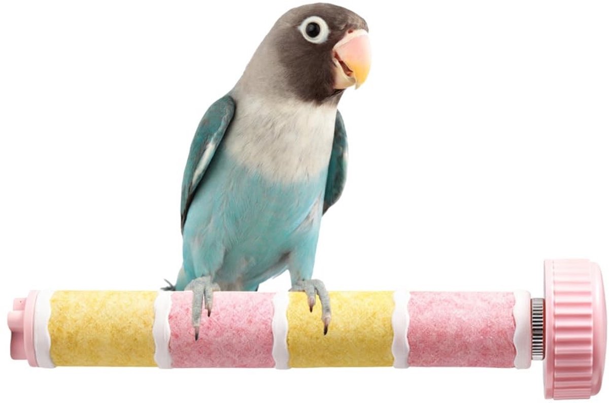 Inovra- Zitstok Vogelkooi - Slijpsteen voor Snavels - Meerdere Kleuren - Gemakkelijk te Installeren - Voor Papegaaien en Kleine Vogels - Vogelsitstok