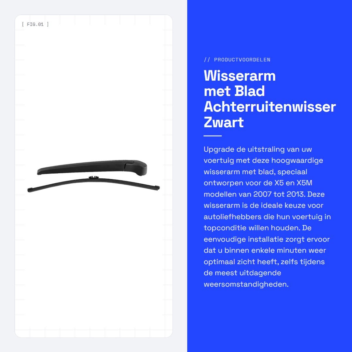 Inovra- Wissers Set - Achterwissers - Wisserarm - Ruitenwisser - 32,5 cm/39 cm - Geschikt voor X5/X5M 2007-2013 - Zachte rubberlaag