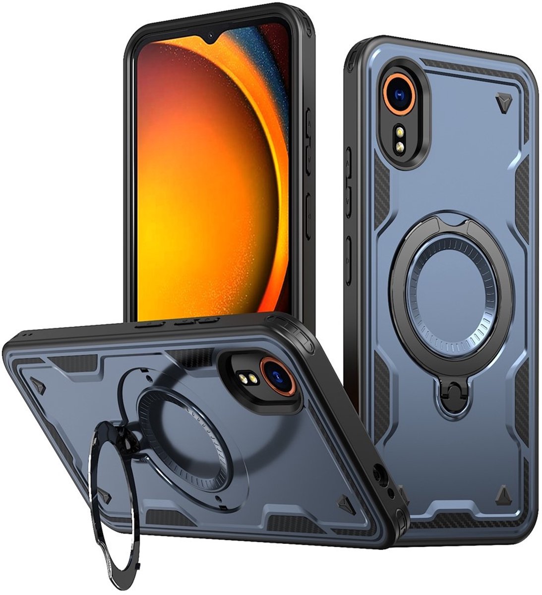 Coverup Hoesje - Geschikt voor Samsung Galaxy Xcover 7 Hoesje - Coverup Armor Back Cover met MagSafe Compatible Kickstand - Blauw