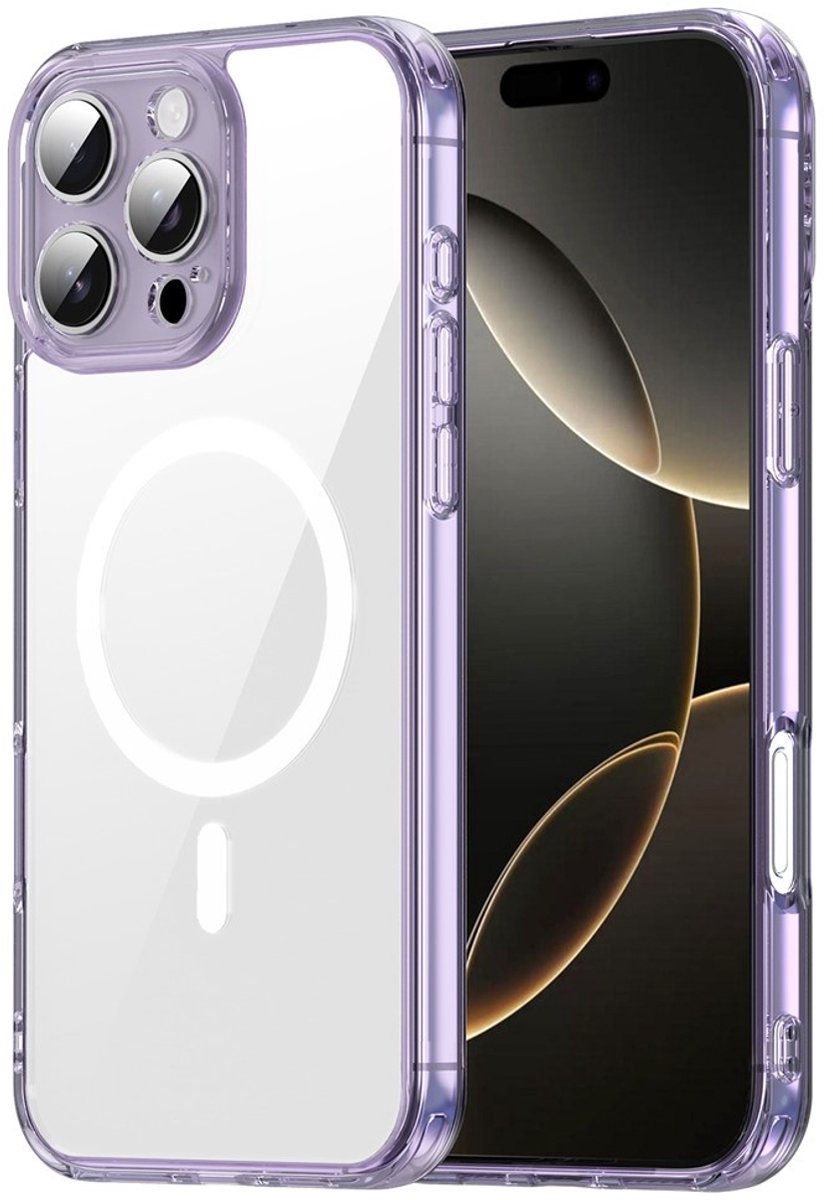 Coverup Hoesje - Geschikt voor iPhone 16 Pro Max Hoesje - Coverup Clear TPU Back Cover - MagSafe Compatible - Paars