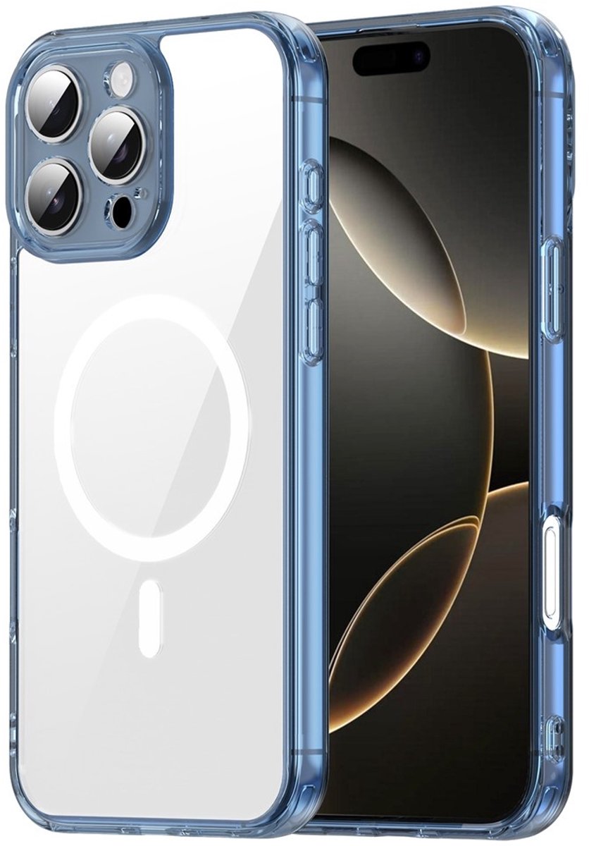 Coverup Hoesje - Geschikt voor iPhone 16 Pro Max Hoesje - Coverup Clear TPU Back Cover - MagSafe Compatible - Blauw