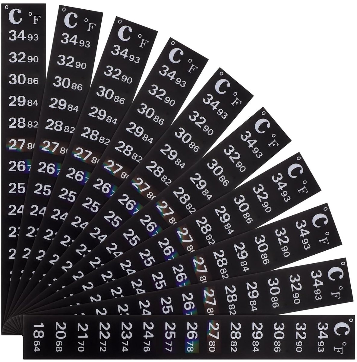 10 Stuks Plakthermometer Strip - Digitale Temperatuur Stickers voor Wijn, Bier en Vistank