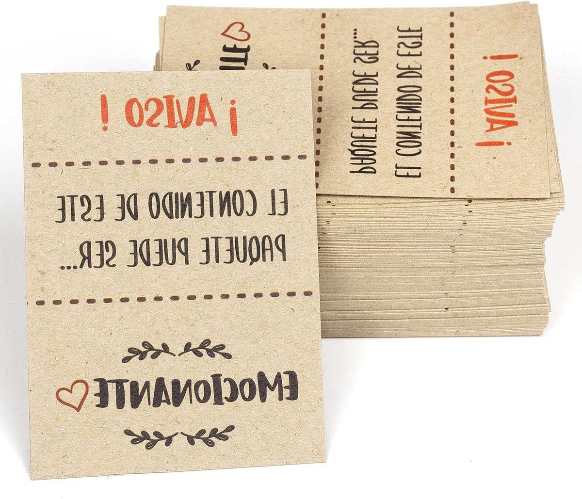 Bedankkaarten Klanten - Verrassingskaarten Cadeau - Bestellingen Personaliseren - Gerecycled Karton - 100 Stuks - Natuurlijk