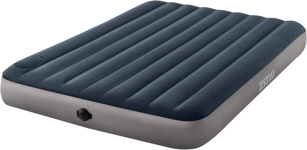 Luchtbed - Opblaasbaar bed - Logeren - Robuuste constructie - 152x203x25cm - Multicolor