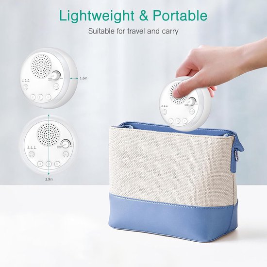 Geluidsmachine Baby - Slaapgeluiden - Rustig Slapen - 16 Kalmerende Geluiden - 10 cm - Wit — afbeelding 3