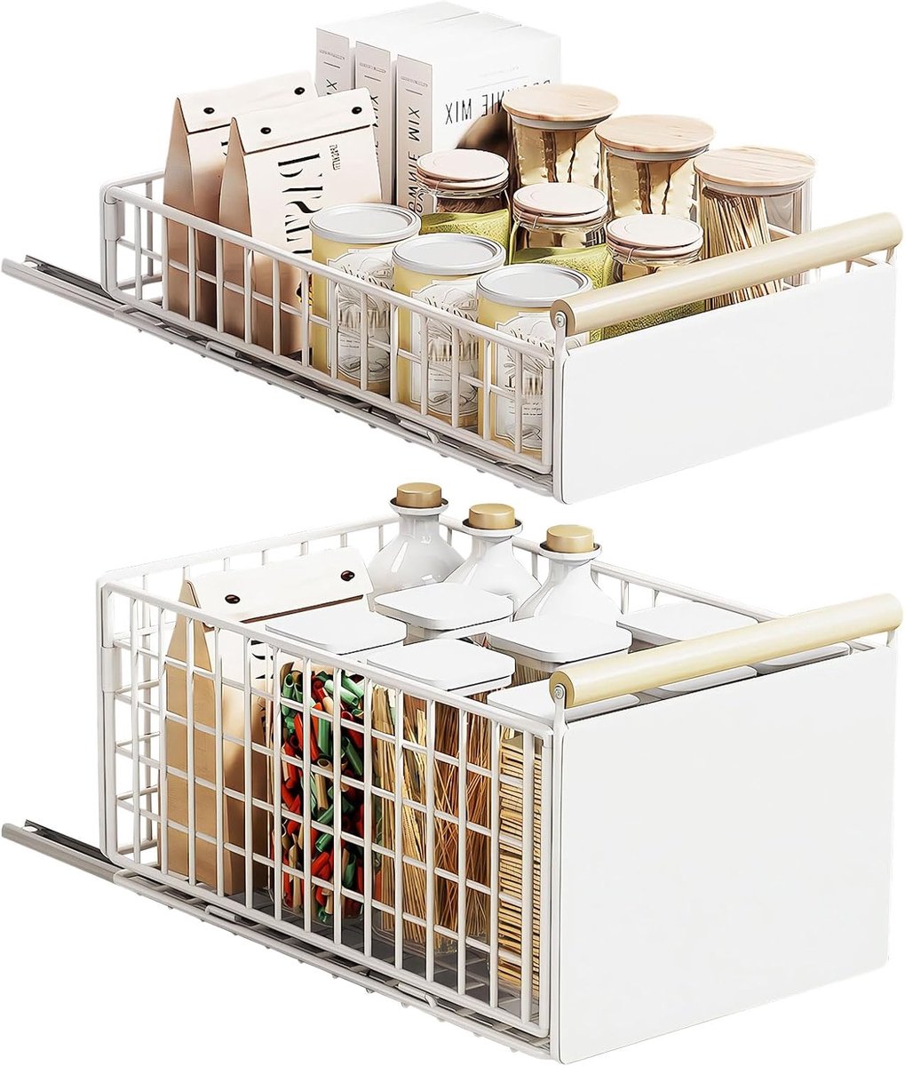 gootsteenkast organizer uitrekbaar - Uittrekbare Lade - Staal - Geluidsarm Glijdend Systeem - Eenvoudige Installatie - Voor Keuken en Badkamer