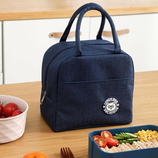 Geïsoleerde Lunchtas - Koeltas - Picknick School Kantoor - Dubbele Handgrepen - 7 Liter - Blauw — afbeelding 2