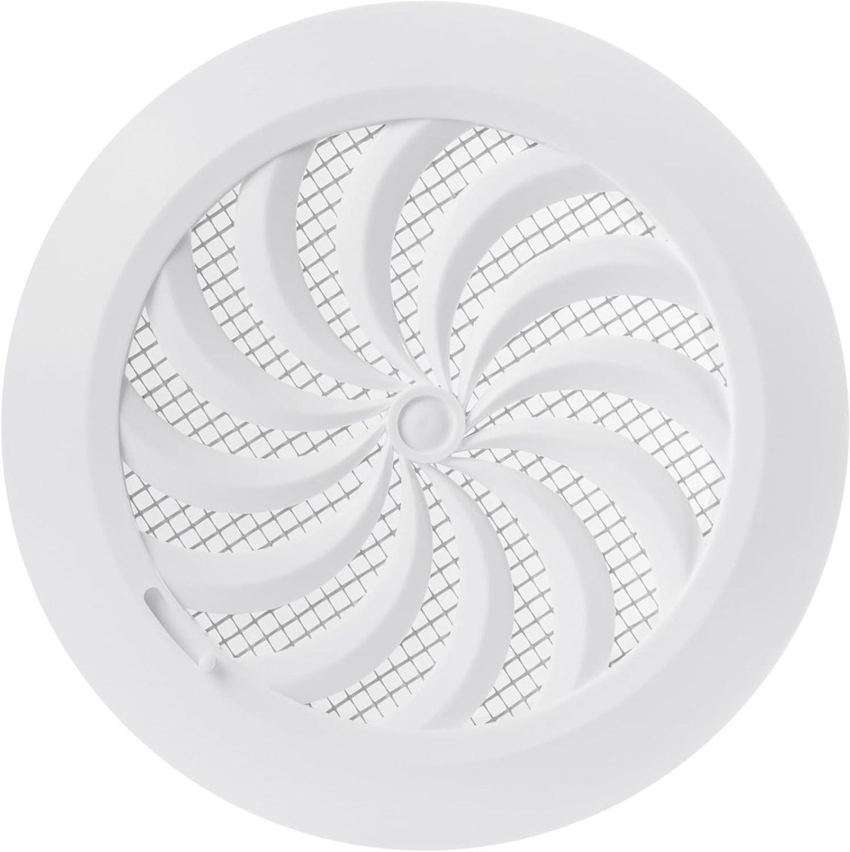 Ventilatierooster Rond - Afsluitbaar Rooster - Luchtstroom Regelen - Met Insectenwering - 100 mm - Wit