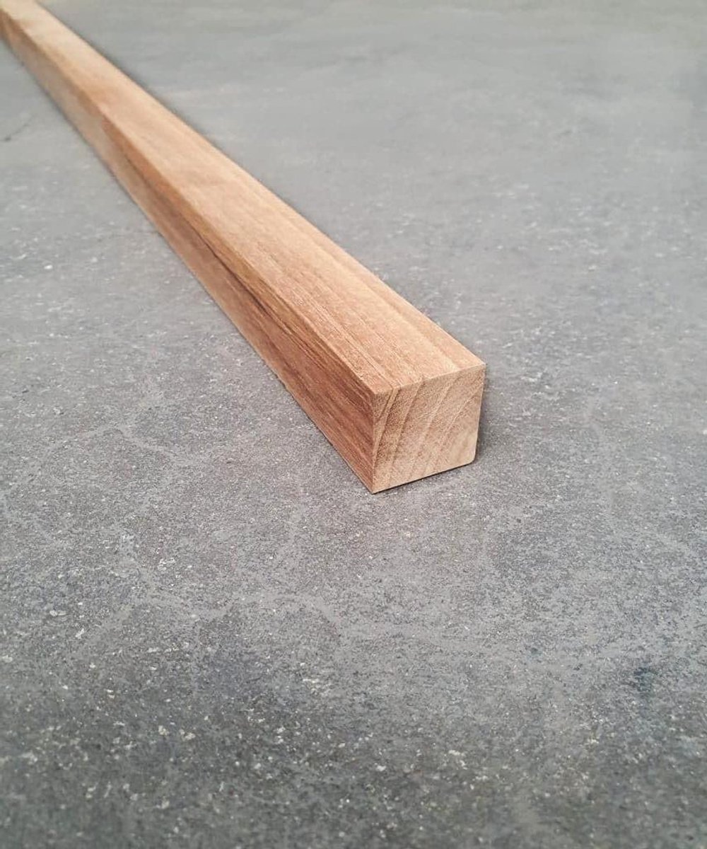 Teakhouten Stok - Houten Lat - Meubelbouw - Glad Oppervlak - 40 mm Breed - Houtkleuren