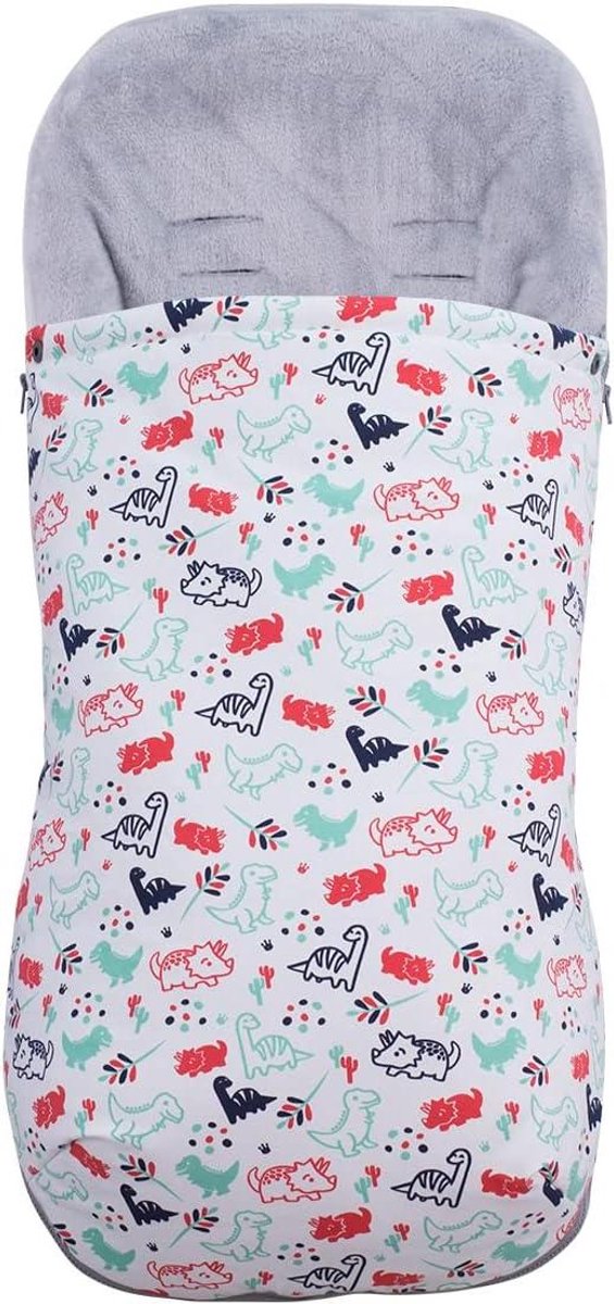 Voetenzak Kinderwagen - Baby Slaapzak - Comfortabel Reizen - Waterafstotende Buitenkant - 98 cm Lengte - Dino Print
