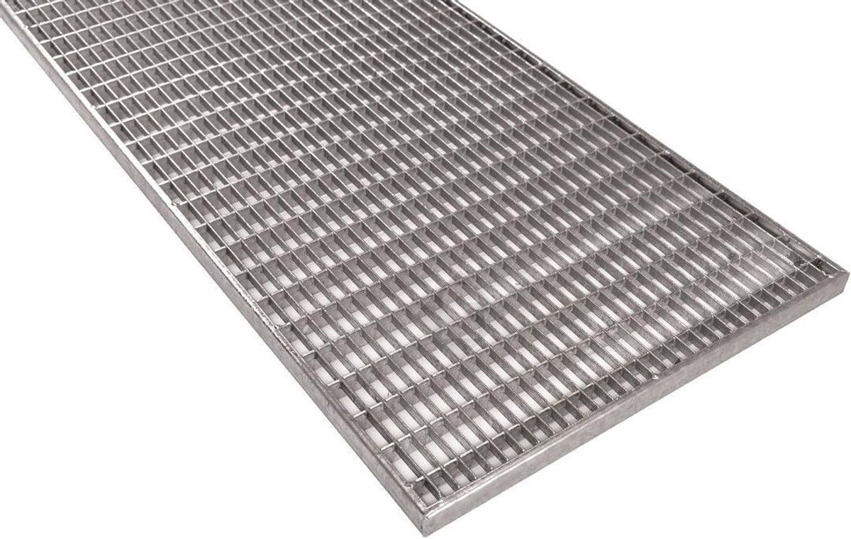 Normaal rooster - Persrooster verzinkt - Ventilatie toepassen - U-profielrand - 400x800 mm - Zilverkleurig