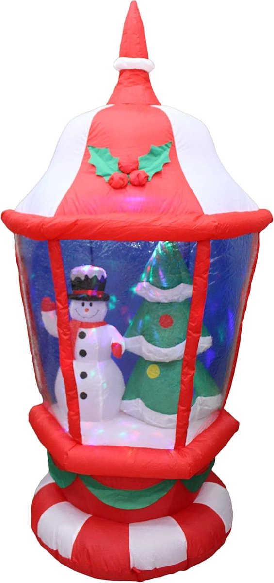 Opblaasbare Kerstfiguur - Winter Decoratie - Tuin Versieren - Met Kleurrijke LED - 183 cm Hoog - Multicolor – foto 5