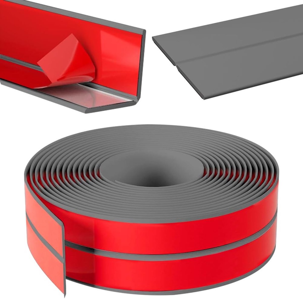 Zelfklevende Waterdichte Plinten voor Keuken en Wanden, Flexibele Eindstrip voor Doe-Het-Zelf en Renovaties (Grijs, 4 m, 20 mm x 20 mm) - Perfecte Oplossing voor Interieurdecoratie en Bescherming