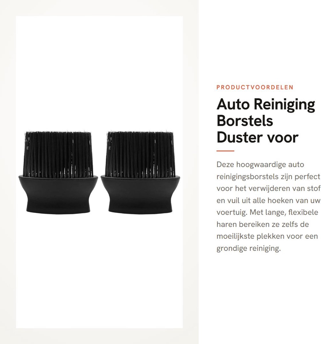 Dailygoods- Reinigingsborstel Hoge Kwaliteit - Auto Interieur - Ventilatieopeningen - Lederen Stoel - Antislip Grip - Ergonomisch Ontwerp - Autoborstel