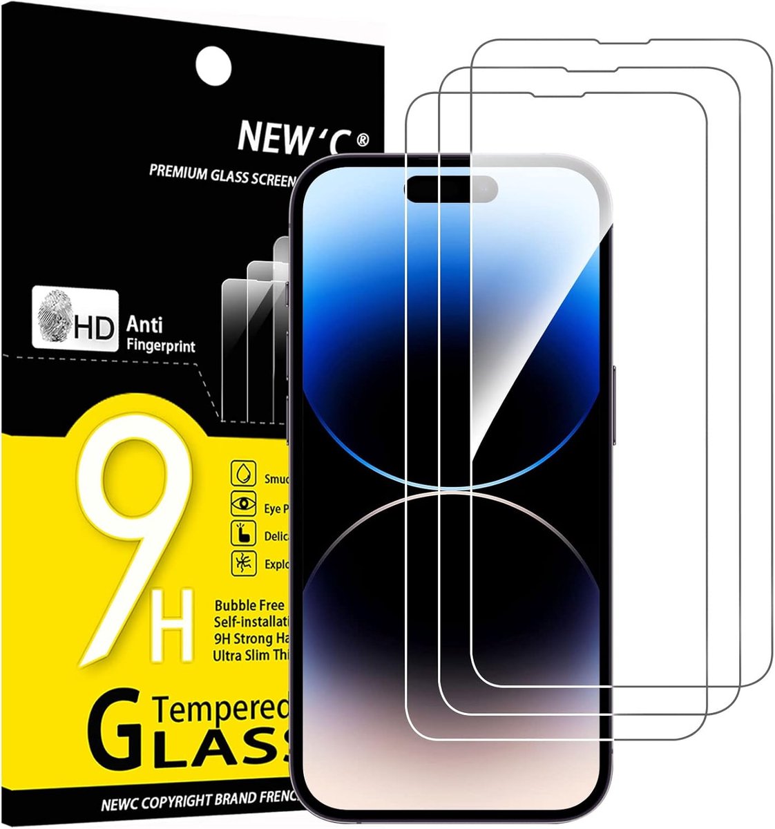 Thijox - 3 Stuks Gehard Glas Screen Protector voor iPhone 14 Pro (6,1 Inch) - Ultra Transparant, Ultra Resistenter Schermbeschermer Film 0.33 mm - Per