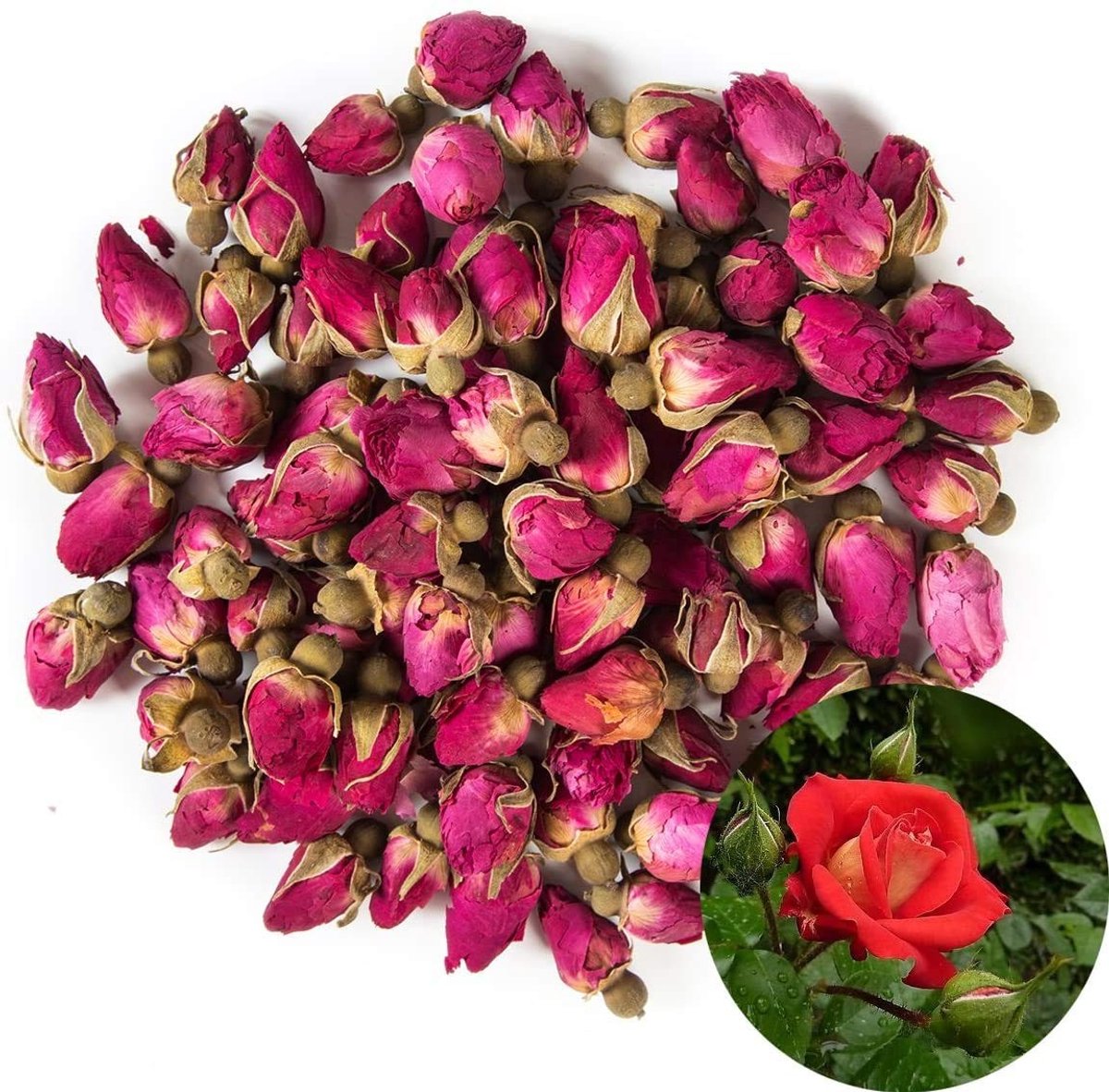 Dailygoods- Gedroogde Bloemen Grote Verpakking - Natuurlijke Rode Rozenblaadjes - Aromatische Thee - Romantisch Cadeau - Gezonde Drank - 225 g