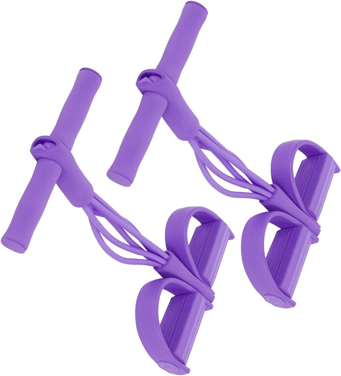 Hoogwaardige 4-buiselasticiteit Pull-touw Kabelweerstandsriem voor Sit-up Training, Eenvoudige Taillepoten en Lichte Yoga-rekaccessoires voor Effectieve Thuisworkouts