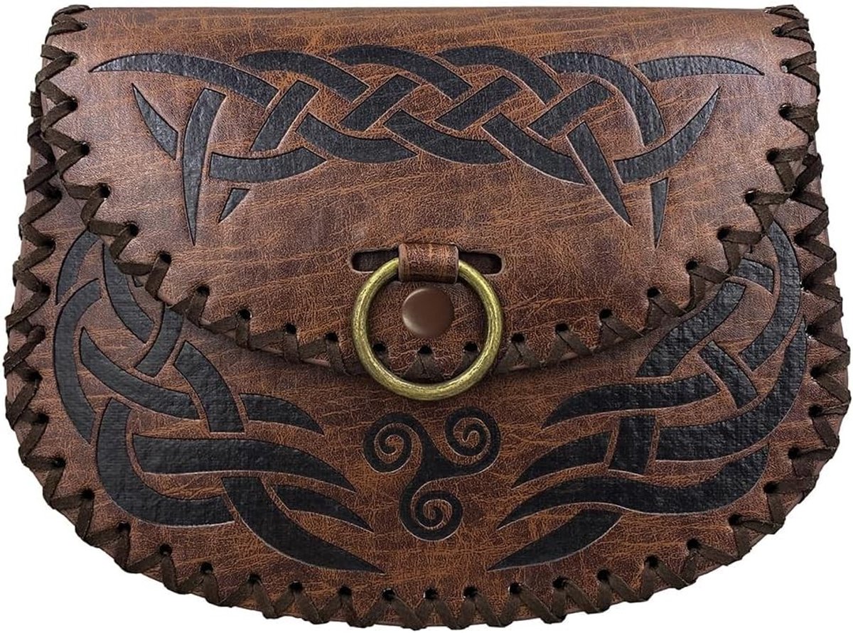 Retro Middeleeuwse PU Leren Heupriem Tas voor Renaissance Festivals en Halloween - Vintage Viking en Piraten Stijl met Ruimte voor Munten en Accessoires