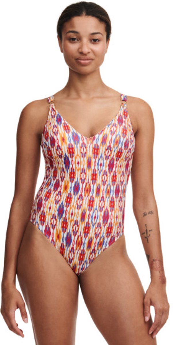 Chantelle Devotion - badpak zonder beugel - maat L - red ikat - C12SUF
