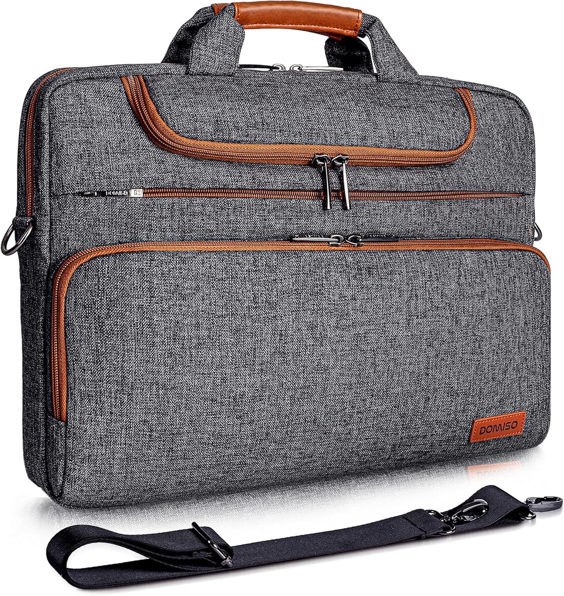 Thijox - Waterdichte laptoptas, aktetas, schoudertas, draagtas, 15.6 inch, zwart, multifunctioneel voor werk, school, reizen, casual gebruik