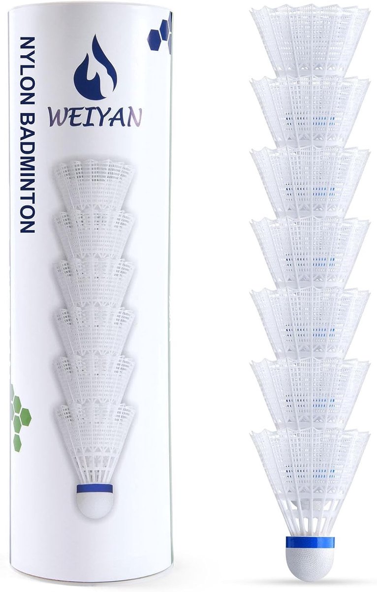 6 Stuks Nylon Badminton Shuttlecocks - Duurzame Shuttlecocks voor Beginners, Indoor en Outdoor Sporten, Perfect voor Fitness en Vermaak