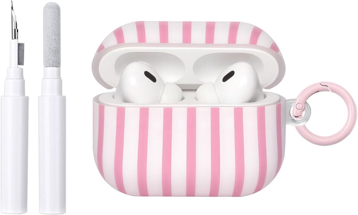 Compatible with AirPods Pro/Pro 2 Generation Protective Case with Cleaning Kit, Cute Fashion Stripes Pattern Aesthetic - ShopVlot