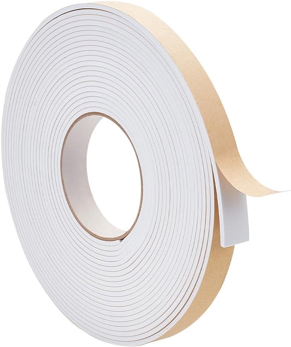 Hoogwaardige 10m Witte Foam Seal Strips Tape, 20mmx3mm Dichte Cellulaire Isolatie voor Meubels, Auto's en Sportapparatuur