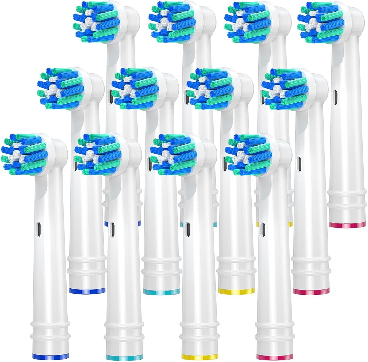 Thijox - Cross Action Opzetborstels voor Elektrische Tandenborstel, Vervangingsborstelkoppen voor Oral B, 12 Stuks, Efficiënte Reiniging, 16° Hoek, Ta