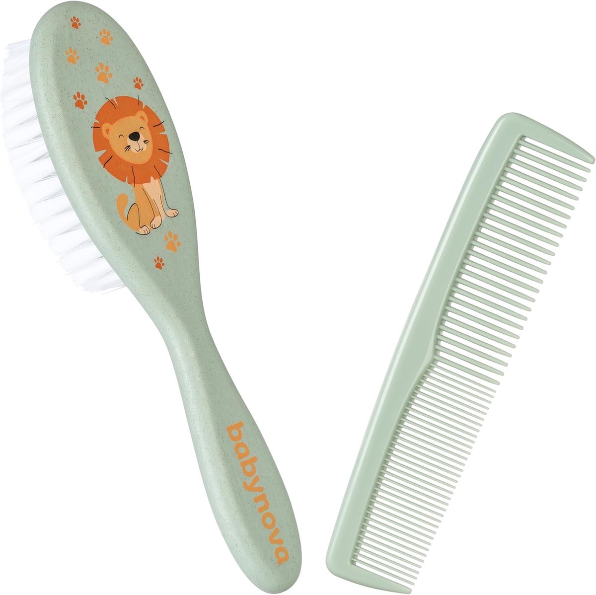 Thijox - Babynova Set Kam & Borstel voor Baby's en Peuters - Ultra Zachte Haarverzorging met Natuurlijke Nylonharen - Ideaal voor Gevoelige Hoofdhuid