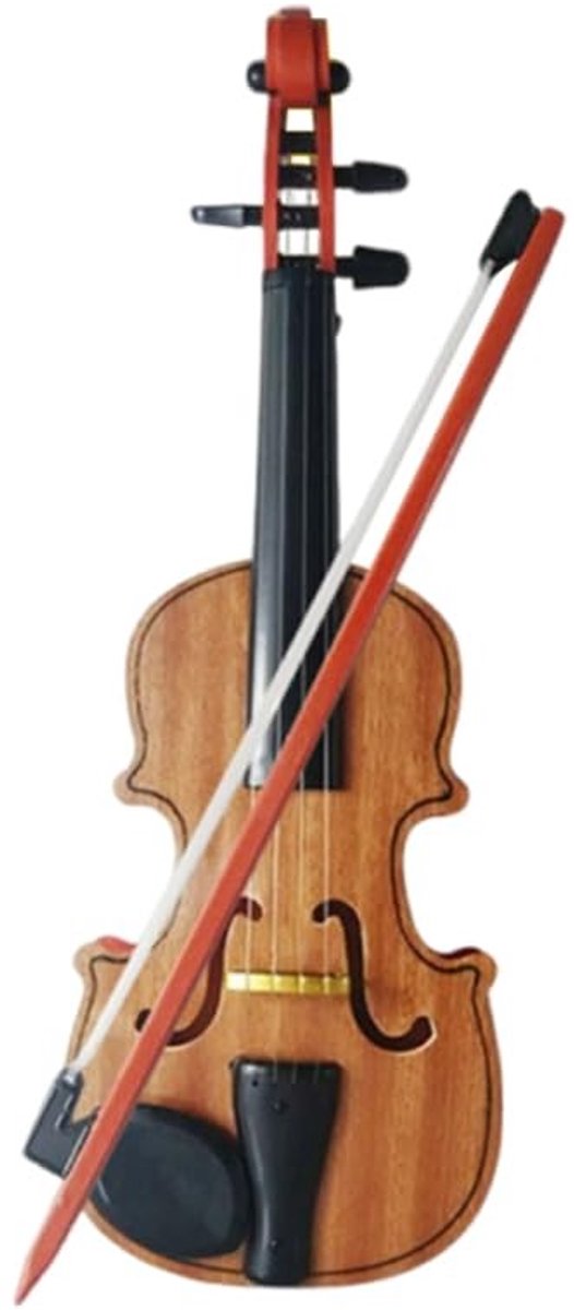 Dailygoods - Vaguelly 1 set houten viool peuter speelgoed kinderviool beginners kleine viool kindermuziekinstrument muziekspeelgoed instrument kinderviool licht bruin hout