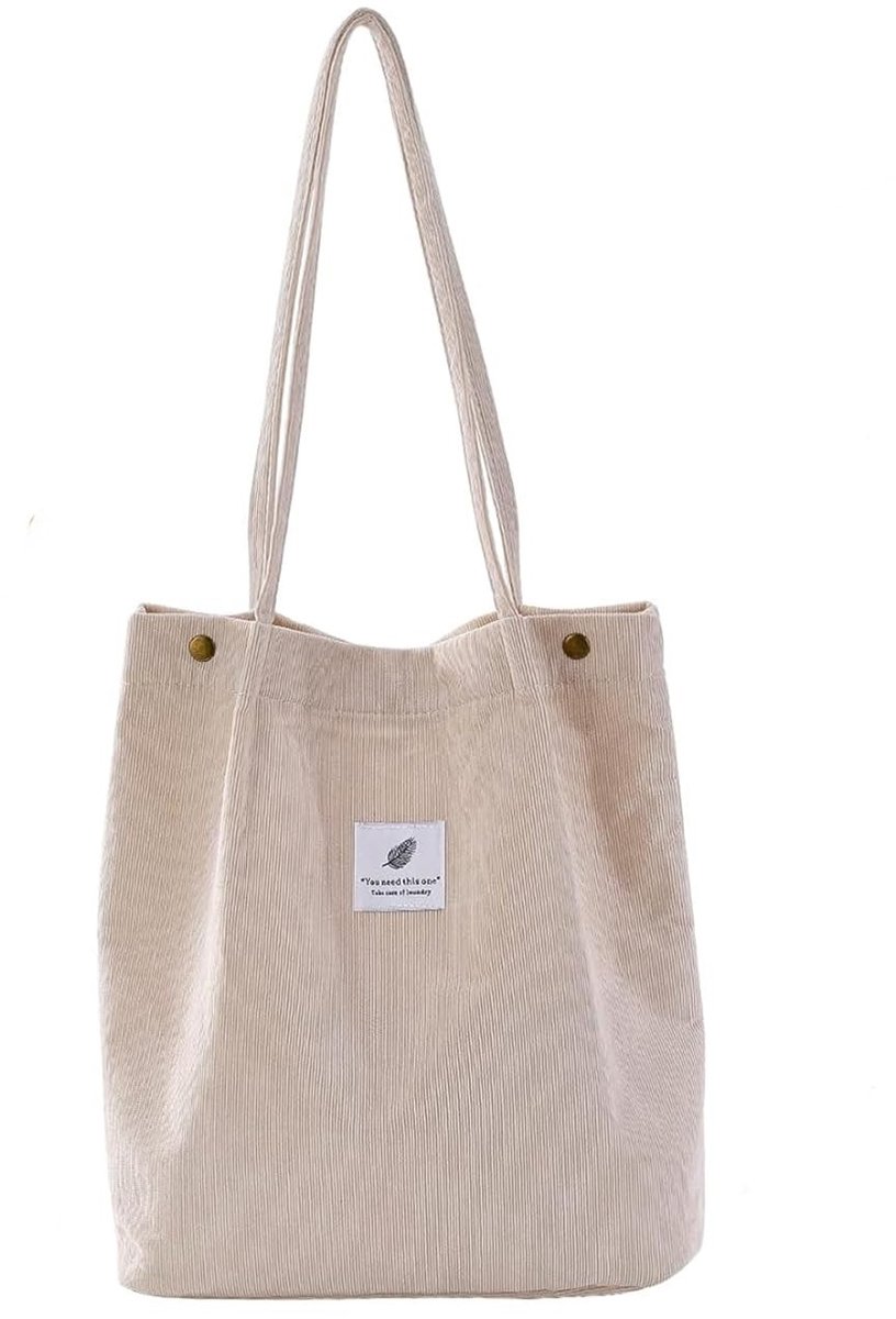 Dailygoods- Handtas Grote Capaciteit - Corduroy Schoudertas - Casual Draagtas - Elegante Tas - 30 x 14 x 31 cm - Geschikt voor School en Winkelen