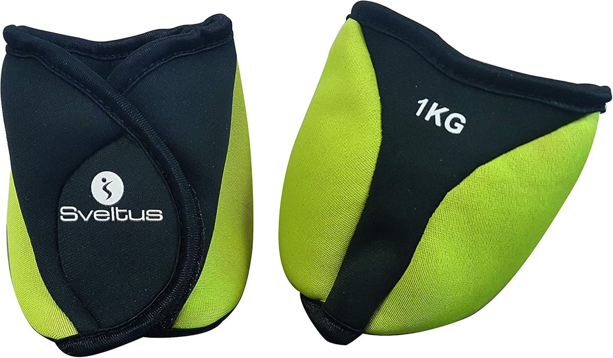 SnelShoppen - Verzwaarde Enkelbanden 1 kg x 2 - Ergonomische Neopreen Klittenband Gewichten voor Fitness, Thuistraining, Revalidatie en Sport