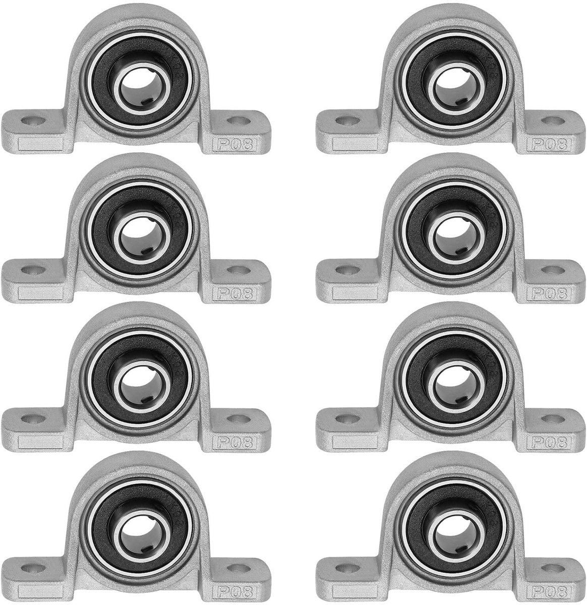 Dailygoods- Kussenbloklager 8mm Binnendiameter - Verticale Kussenbloklager - Zinklegering Flenslager - Zelfuitlijnend Lager - Geschikt voor 3D Printers - Eenvoudig te Installeren