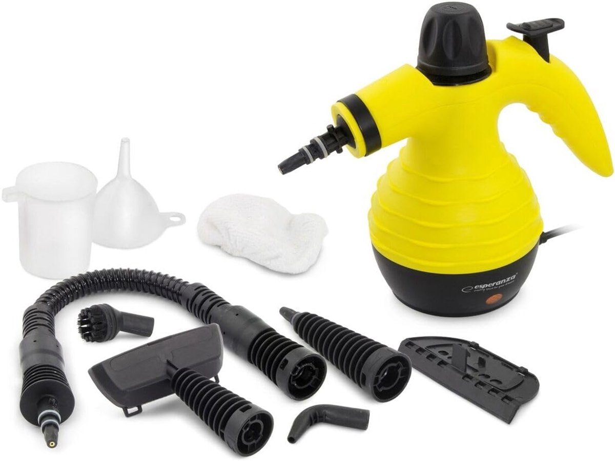 Thijox - Stoomreiniger 0.35L - 900W - Zwart Geel - Krachtige Stoomreiniger voor Keuken, Badkamer en Huishouden