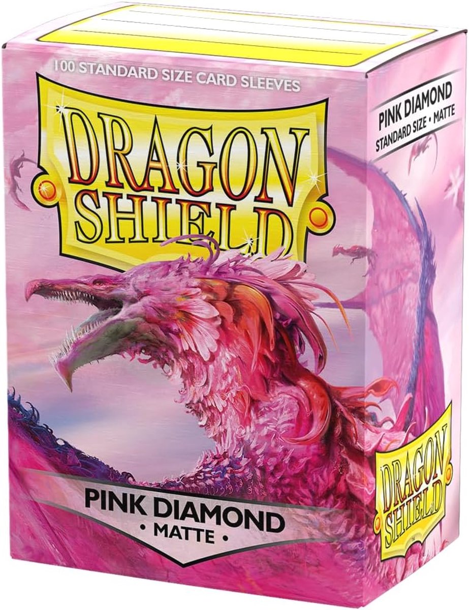 SnelShoppen - Dragon Shield Matte Kunstmouwen - Roze Diamant - 100 Stuks - Perfect voor Spelkaarten - Duurzame Bescherming - Spelaccessoires