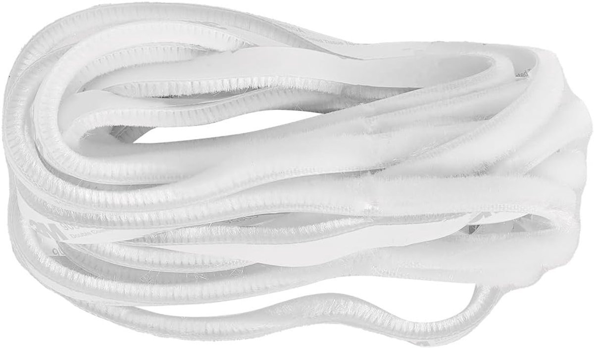 Thijox - Tochtstrip voor Deuren en Ramen - Zelfklevende Borstelafdichtingsstrip - 5 m x 9 mm x 5 mm - Luchtdichte Afdichting - Wit - Ideaal voor Koude