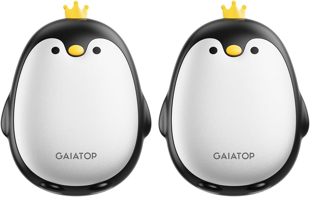 Thijox - Oplaadbare Handwarmers 2 Stuks - Draagbare Elektrische Handwarmer met 3 Instellingen - Schattige Pinguïn Vorm - Herbruikbare Zakverwarming vo