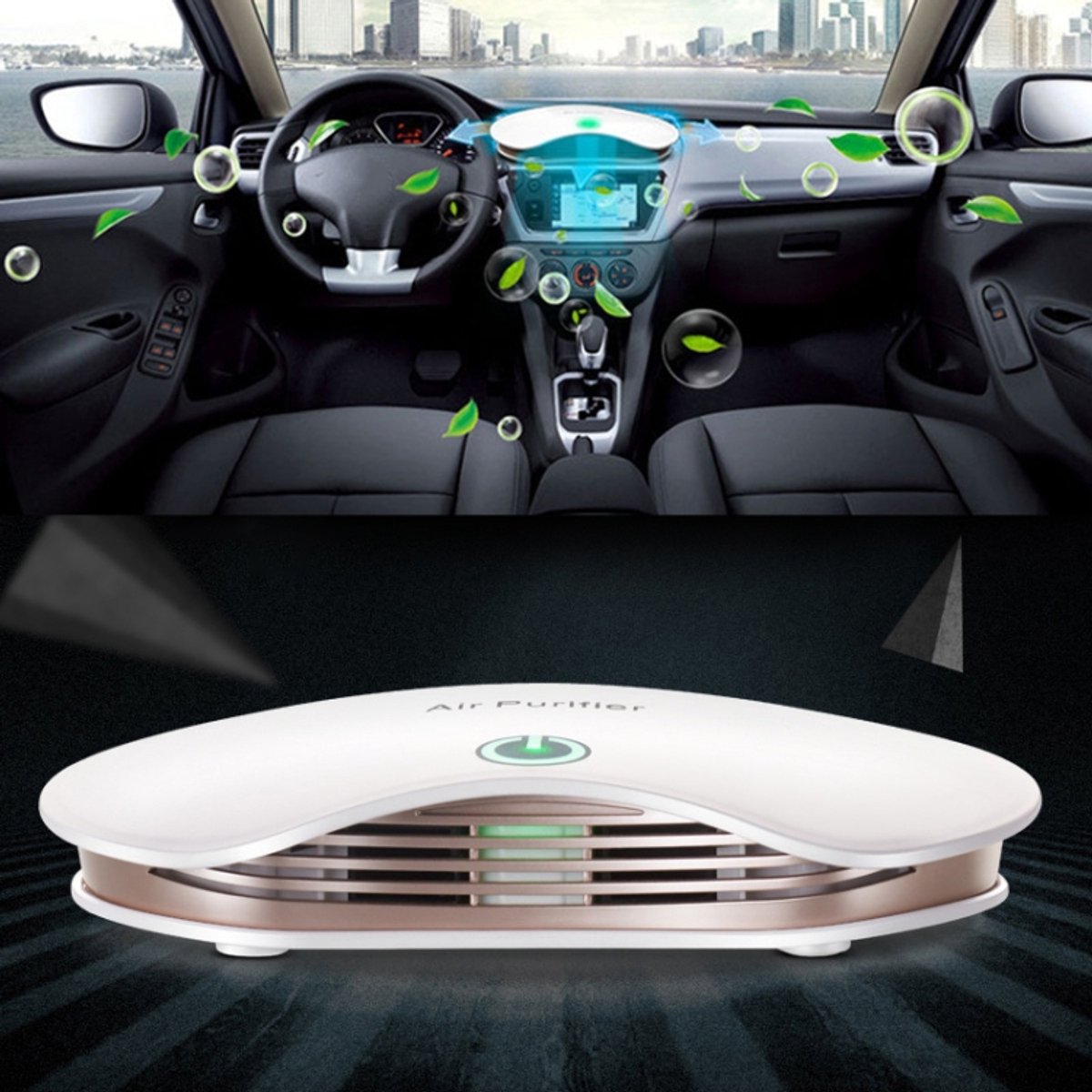 BL-001 Auto / huishouden Smart Touch Control Luchtreiniger Negatieve ionen Luchtreiniger (wit)