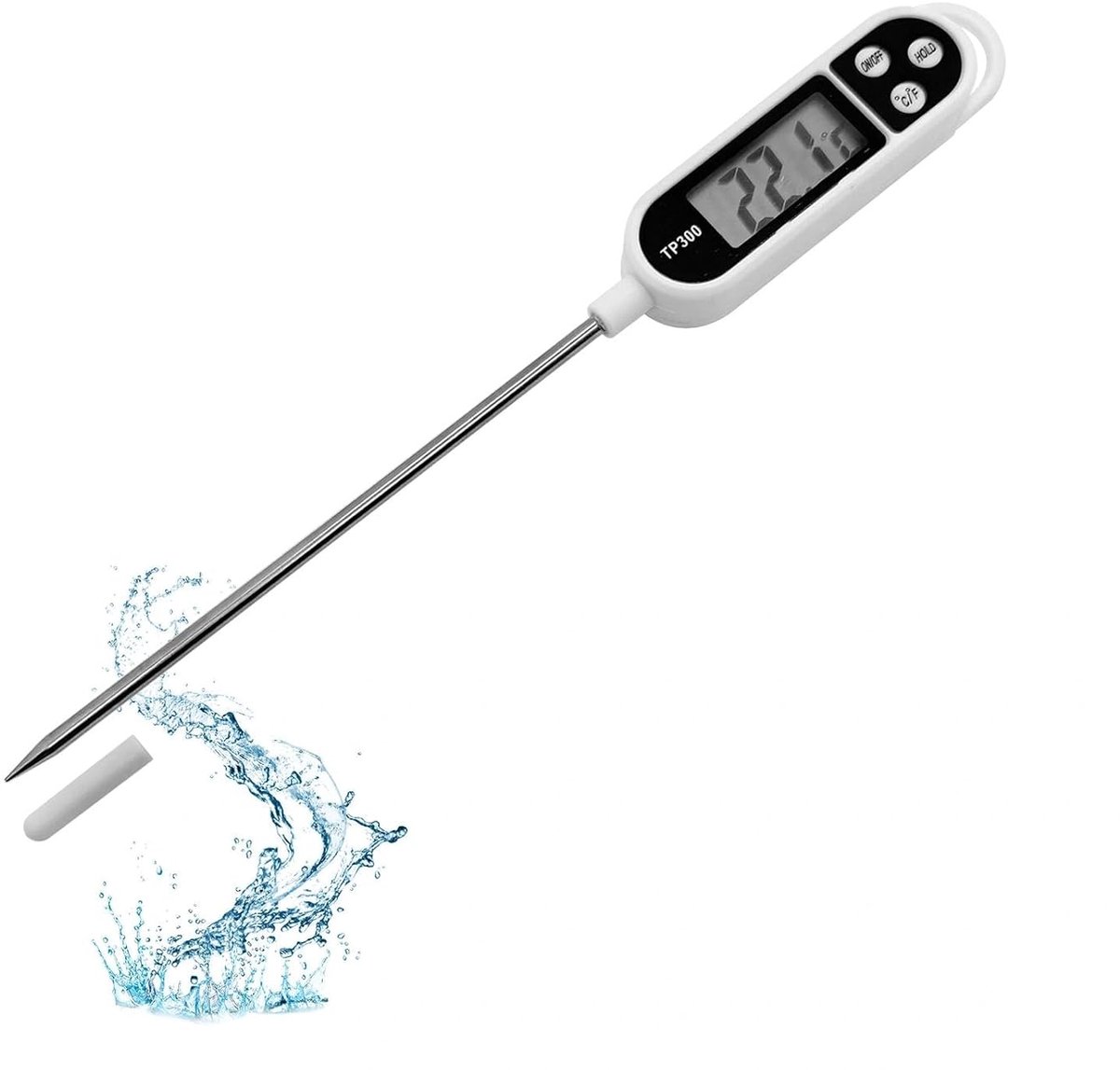 Vleesthermometer digitale thermometer - 3s directe aflezing - voor koken en BBQ - wit - ShopVlot