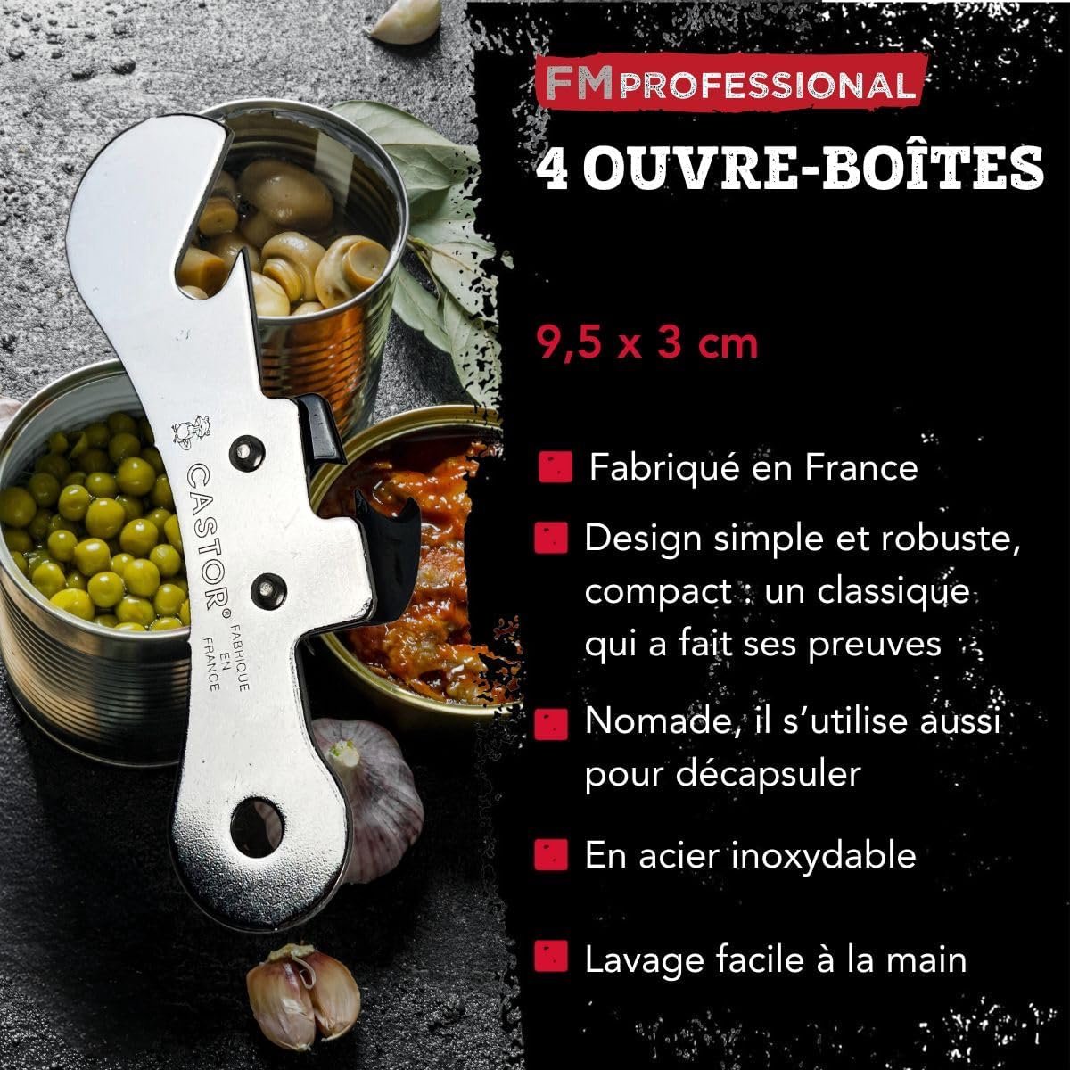 Thijox - Handmatige Blikopener Roestvrij Staal - Doosopener voor Keuken - 9,5 cm x 3 cm - Duurzaam en Hygiënisch - Ideaal voor Koken en Bakken