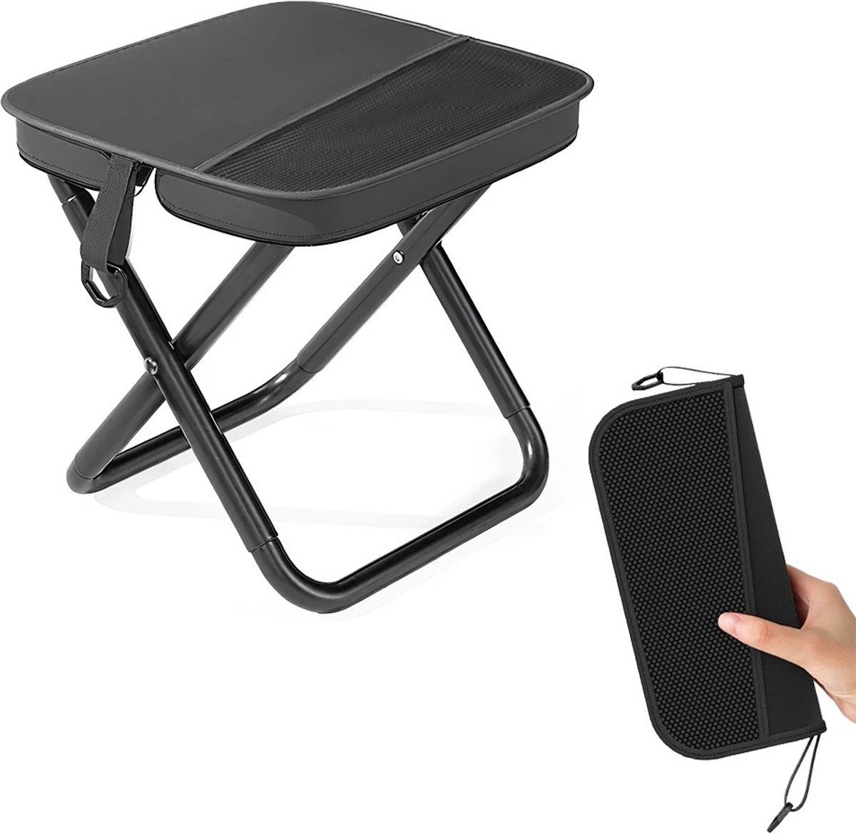 Dailygoods Campingkruk, opvouwbare krukken voor volwassenen, lichtgewicht mini-opvouwbare kruk voor wandelen, vissen en