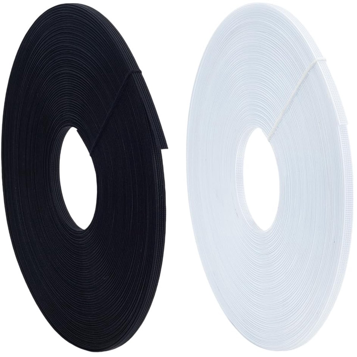 Dailygoods- Korset Vetersluiting - Polyester Baleinen - 6 mm Breed - Set van 2 Rollen - Zwart/Wit - Geschikt voor Kleding en Decoraties